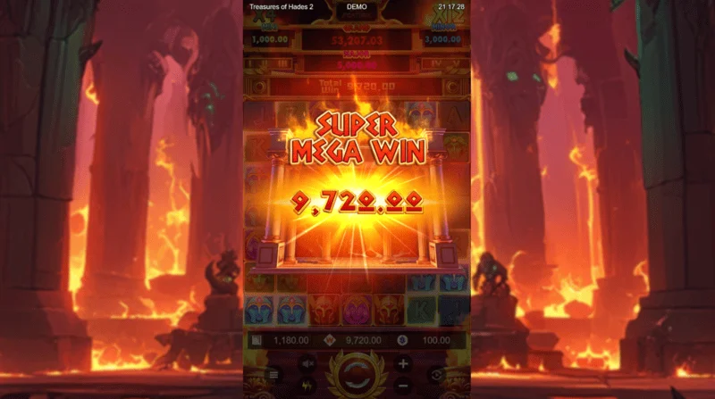 Treasures of Hades 2 – szuper mega nyeremény az Free Spins körben kumulatív szorzóval